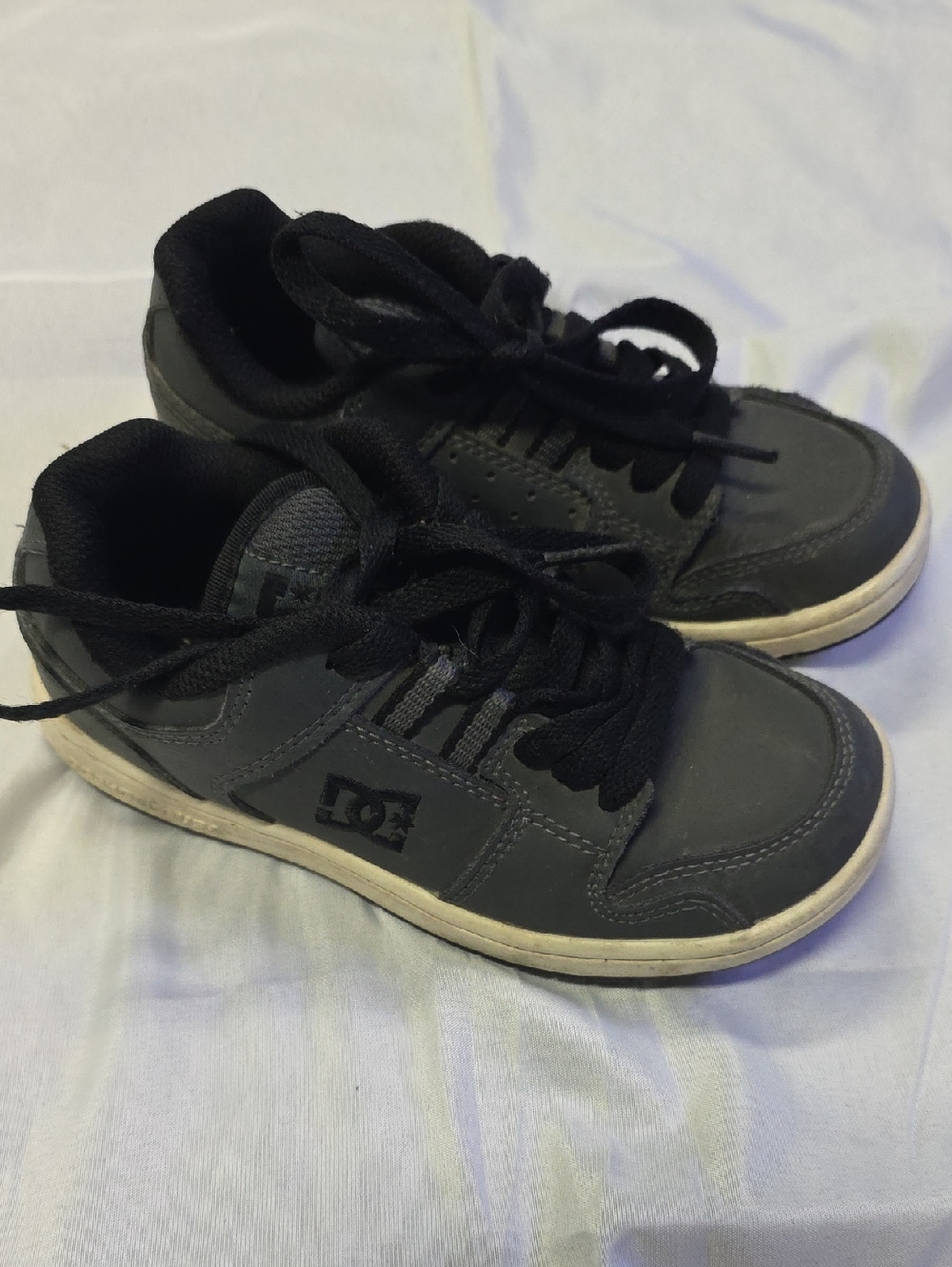 DC Kids Black and Gray Low-Top Skate Sneakers